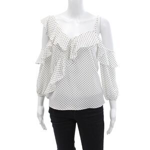 Bailey 44 Women Off-Shoulder 3/4 Sleeve Polka Dot Blouse White Size XS